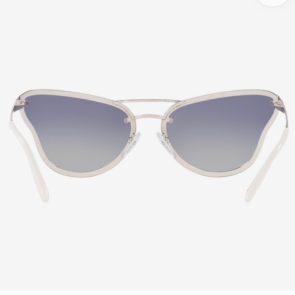 Prada | Catwalk PR 74VS Sunglasses by Prada™. Cat-Eye / Silver, Semi Rimless. - Picture 4 of 11